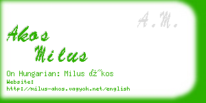 akos milus business card